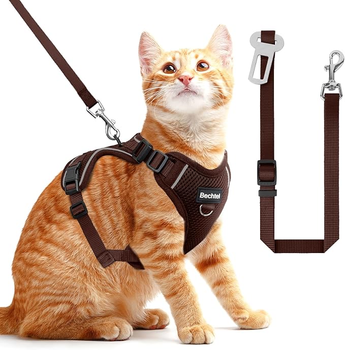 Cat Harness and Leash Set - Escape Proof Adjustable Cat Harness, Comfortable Soft Lightweight, Use Safe & Easy, Walking Tr...