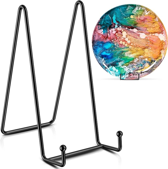 TR-LIFE Plate Stands/Holder for Display, 8 Inch, Large, Metal Frame for Picture, Decorative Platter, Book, Photo Easel (2 ...