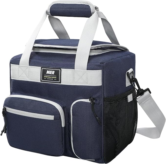 MIER Large Lunch Box for Men Women Adult Insulated Soft Sided Cooler 24 Can Leakproof Lunch Bag Collapsible for Work Trave...