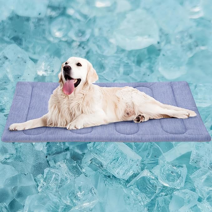 PAIGTEK Cooling Mat for Large Dogs - Double-Sided Waterproof & Cool, Q-MAX>0.47, Portable Dog Cooling Mat for Summer. (L -...
