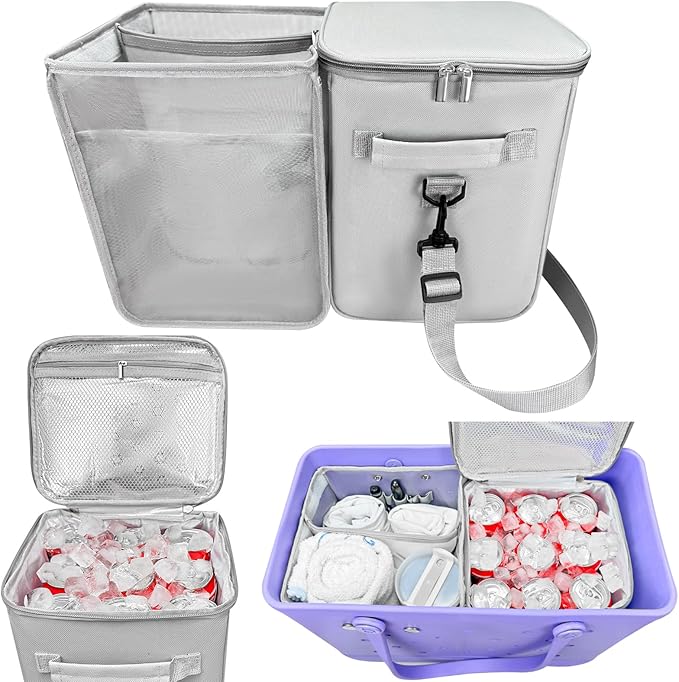 XYFuuee 2-in-1 Cooler Organizer Insert for X Large Bogg Bag Accessories, PEVA Portable Leak-Proof Ice Chest, Lightweight M...