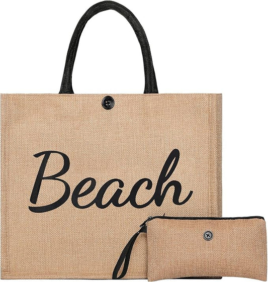 Trifabricy Beach Bag, Large Beach Bag for Women, Woven Straw Beach Tote Bag Waterproof, Weaving Swim Gym Shopping Travel Bag