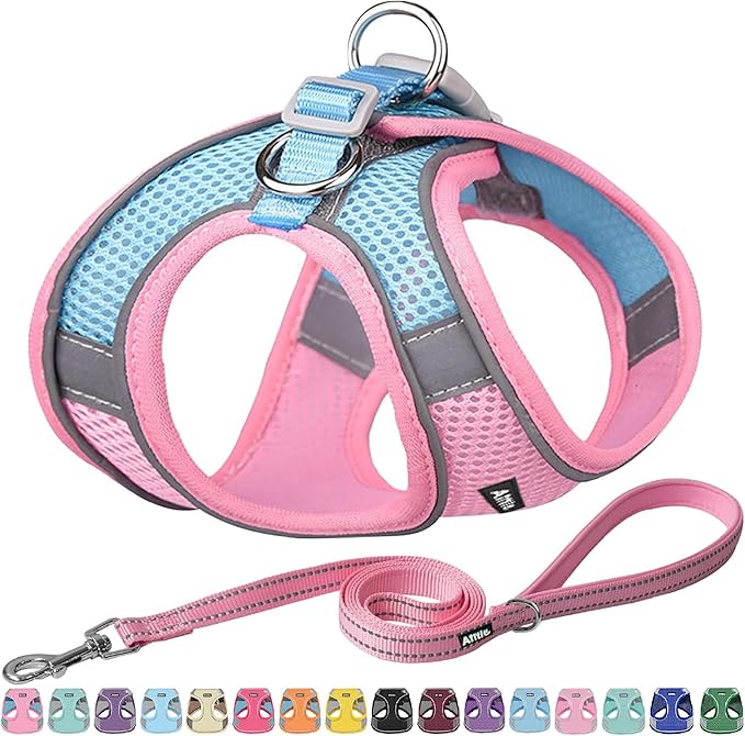 AIITLE Dog Harness, No-Pull Cat Harness with a Leash, Adjustable Reflective Dog Vest, Cat Harness Escape Proof, Outdoor Wa...