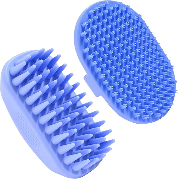 Dog Grooming Bath Brush, Pet Rubber Brush for Shower Scrubbing & Soothing Massage, Ideal for Long & Short Haired Dogs and ...