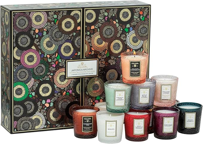 Voluspa Japonica Archive 12 Pc Votive Scented Candles Gift Set, 1.25 oz Each, Scented Candles for Home, 15 Hour Burn Time ...