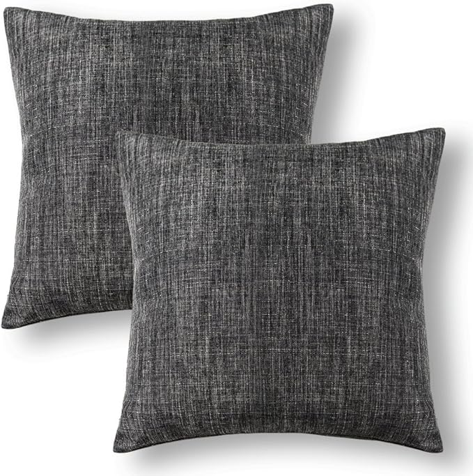 Jeanerlor Pack of 2 Decor Burlap Natural Style Lined Linen 18x18 inch Throw Pillow Cases Cushion Cover for Living Room/Chr...