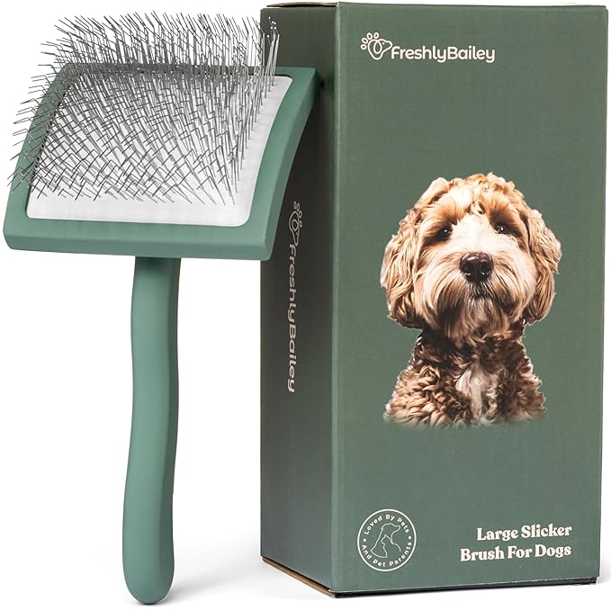 Freshly Bailey Doodle Brush for Goldendoodle, Poodle, and Labradoodle Coats - Best Slicker for Dogs With Wavy & Curly Hair...