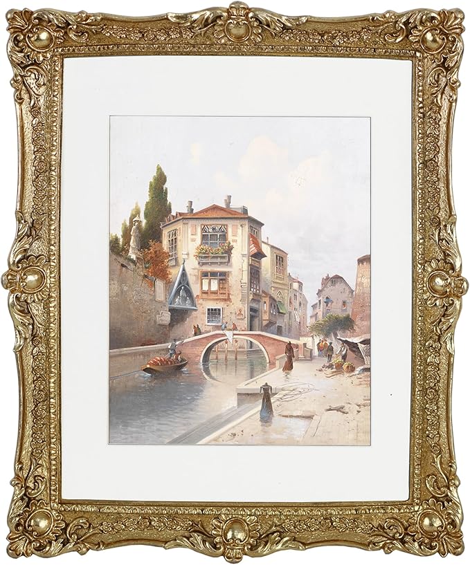 OIGUMR Gold Picture Frame 11x14 Picture Frame Gold Photo Frame Ornate Frame Made of Glass, Resin