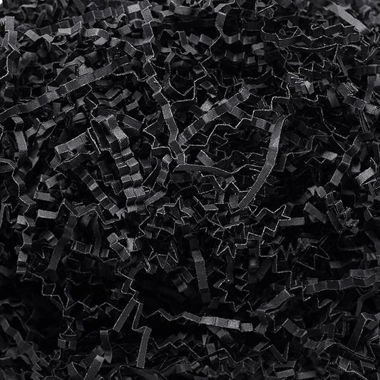 Wowxyz 2 LB Crinkle Cut Paper Shred Black Crinkle Shredded Paper - Gift Box Baskets Bag Filler - Confetti Stuffing for Bir...