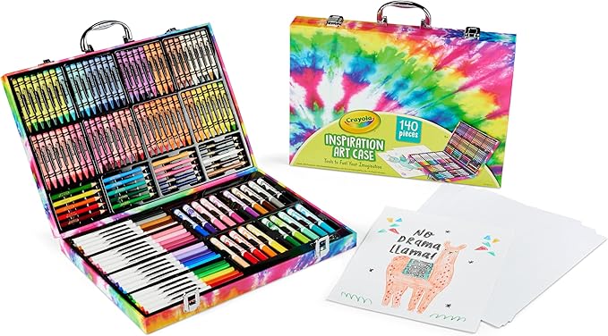 Crayola Inspiration Art Case Coloring Set - Tie-Dye (140ct), Essential Easter Basket Stuffers, Art Supplies Set For Kids, ...