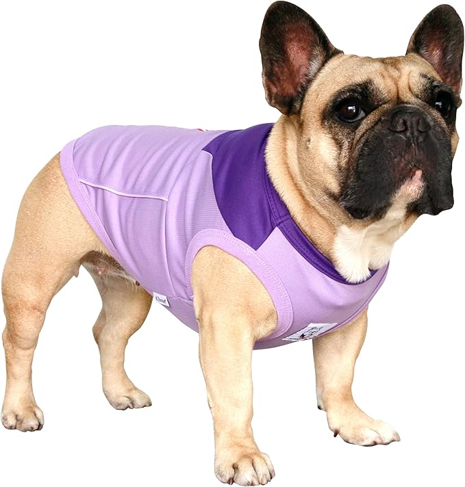iChoue French Bulldog Summer Cooling Shirt for Dogs UV Sun Protection Vest Sleeveless Breathable Tank Top English Pug Purp...