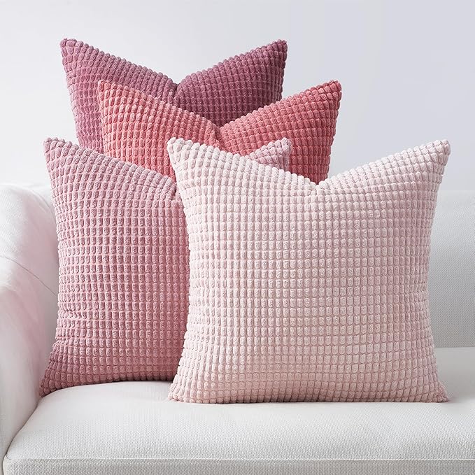 Topfinel Aesthetic Pink Room Decor Throw Pillows Covers for Couch Living Room Bedroom, Coquette Room Decorative Fluffy Cor...
