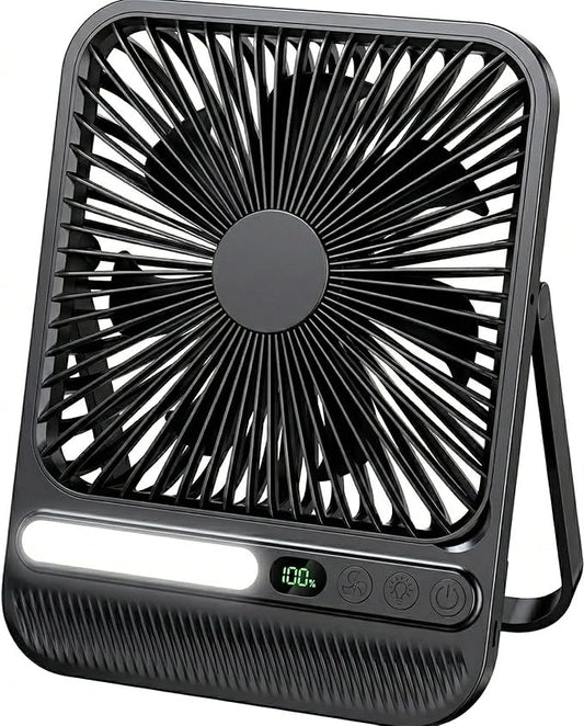 BIVBTP 7-Inch Portable Travel Fan, Cruise Ship Approved, 28H 8000mAh Ultra-Thin Quiet Rechargeable Battery Operated Desk F...
