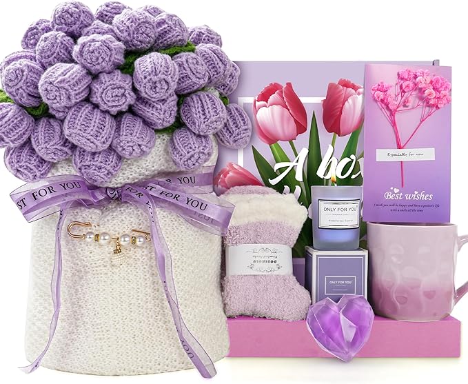 Mothers Day Birthday Gifts for Women Self Care Package Get Well Soon Gift Baskets, Thinking of You Sympathy Spa Gift Set ...