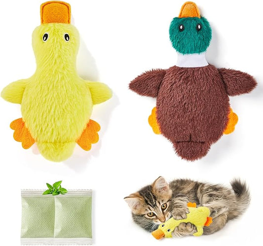 Potaroma Cat Toys Catnip Crinkly Sound 2 Pcs, Mess-Free Stuffless Kitten Toy, Durable Feline Bite Interactive Kicker Toys ...