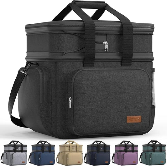 HOTOR Lunch Box for Men and Women - Leak-Proof Insulated Lunch Cooler Bag with Adjustable Strap, Multiple Pockets for Offi...