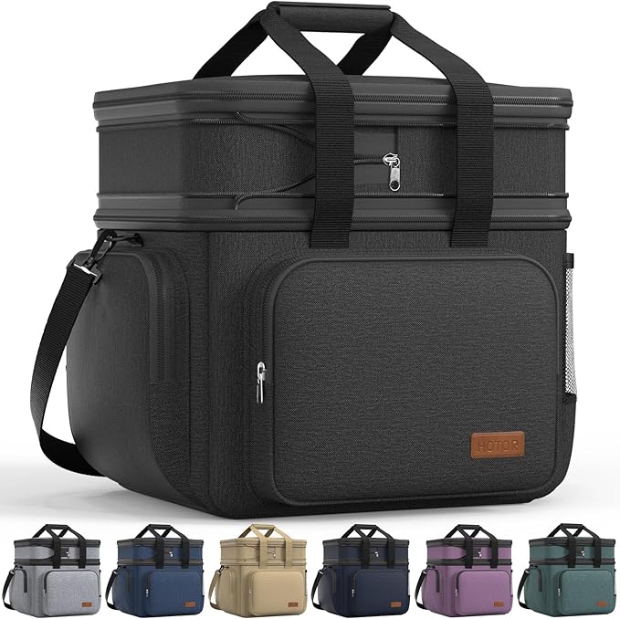 HOTOR Lunch Box for Men and Women - Leak-Proof Insulated Lunch Cooler Bag with Adjustable Strap, Multiple Pockets for Offi...