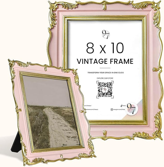 97 Decor Vintage Picture Frame 8x10 - Antique 8x10 Pink Gold Frame For Tabletop And Wall Hanging, Fancy 8 x10 Photo Frame ...