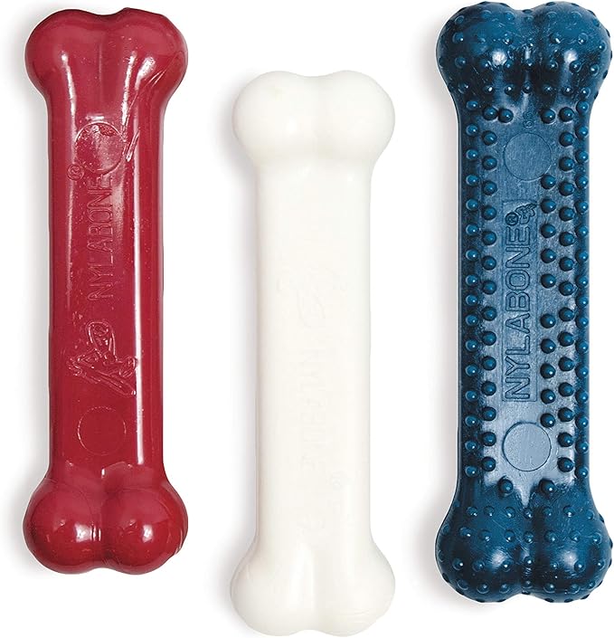 Nylabone Original Bone Power Chew Toy Value Pack for Dogs, Durable Dog Toys for Aggressive Chewers, Long Lasting Chicken, ...