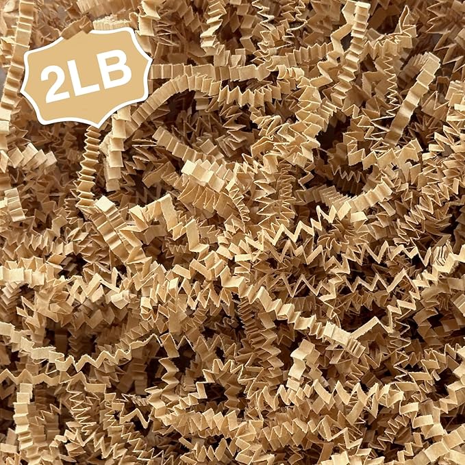 Corlcol 2LB Crinkle Cut Paper Shred Filler for Bag Gift Box Basket Confetti Paper Shreded Stuffing Decoration for Christma...