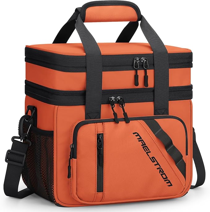 Maelstrom Lunch Box, 20L Insulated Lunch Bag for Men Women, Expandable Double Deck Leakproof Cooler Bag with 6 Pockets, Re...