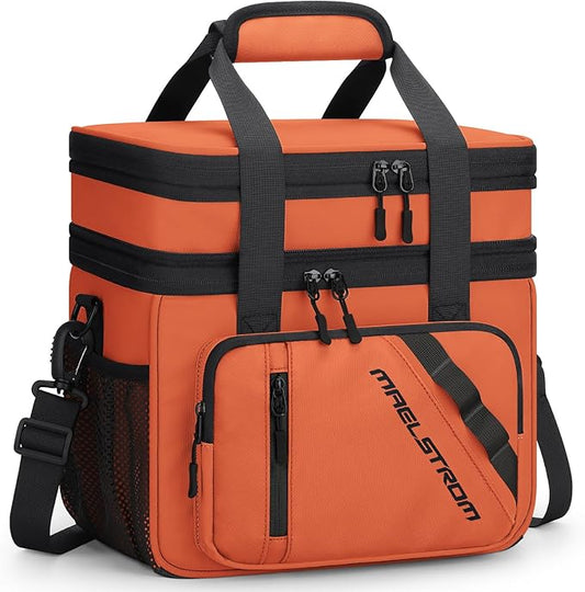 Maelstrom Lunch Box, 20L Insulated Lunch Bag for Men Women, Expandable Double Deck Leakproof Cooler Bag with 6 Pockets, Re...