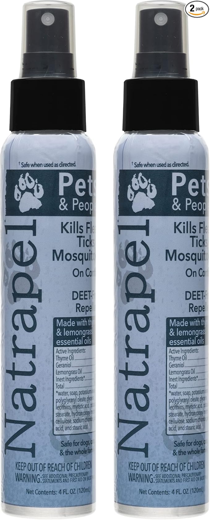 Natrapel Essential Oil Insect Repellent for Pets and People Uncarded - 2 Pack