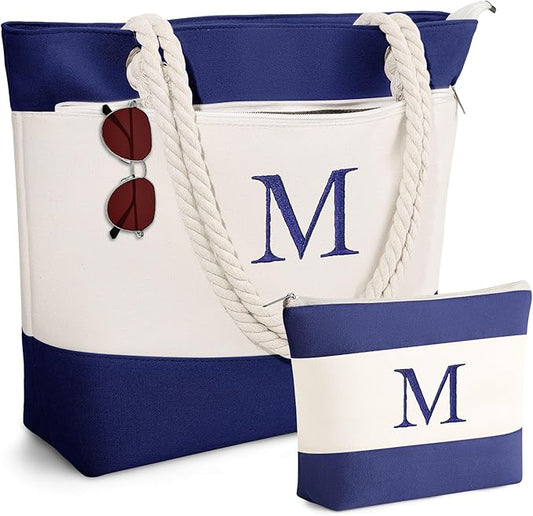 YOOLIFE Beach Bags for Women - Travel Canvas Beach Tote, Pool Waterproof Bag, Travel Essentials, Gifts for Women Birthday