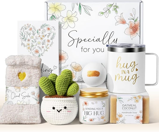 Self Care Get Well Soon Gifts Basket for Women, Mothers Day Birthday Gifts for Women Spa Care Package, Thinking of You Ins...