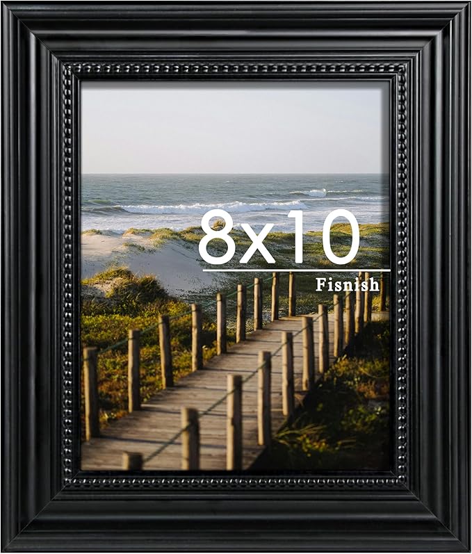 Fisnish 8x10 Picture Frame, Table Top or Wall Mount, Black, 1 Pack