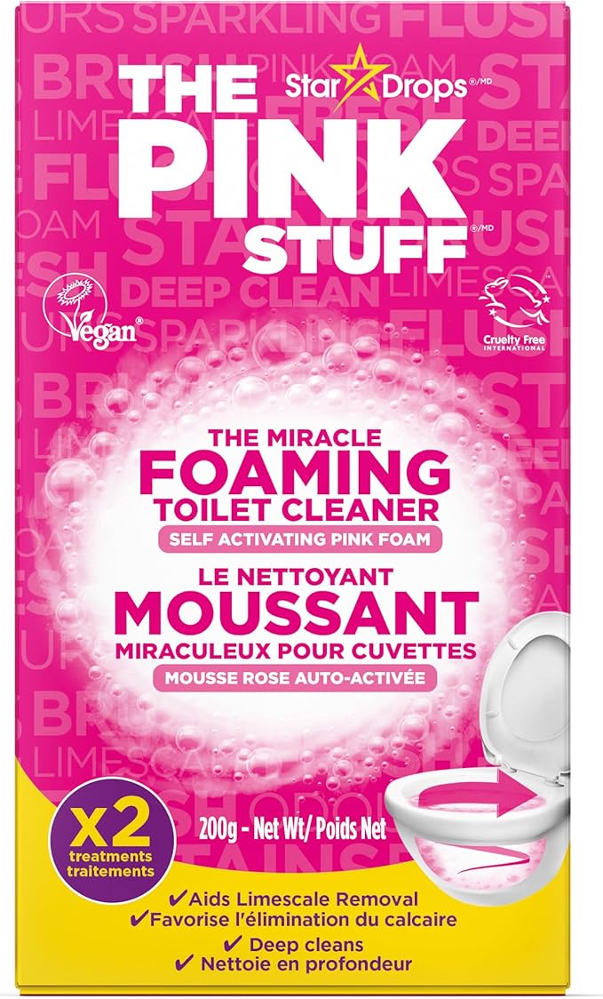 Stardrops - The Pink Stuff - The Miracle Power Foaming Toilet Cleaner - 2 Treatments - Self Activating Pink Foam Pack of 1...