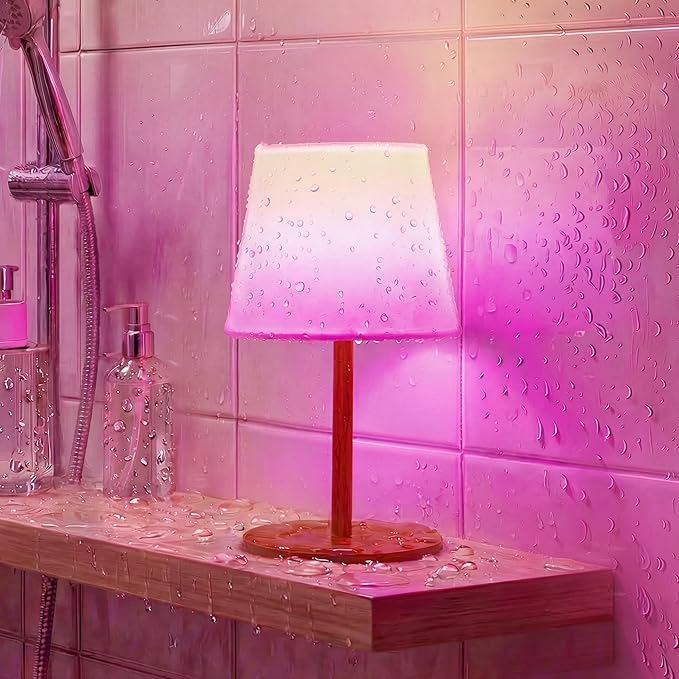EZVALO Spa-Like Shower Lamp – Waterproof Bathroom Lamp with Remote, Rechargeable Cordless Mood Light, 3 Color Temps & 80 R...
