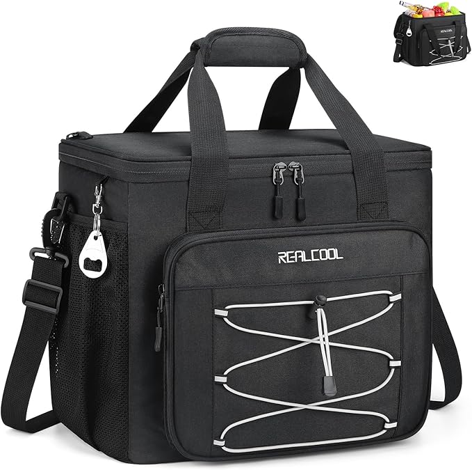 RealCool Soft Cooler Bag 35/45Can, Collapsible Cooler Insulated Leak Proof, Large Lunch Box for Men Women, Soft-Sided Cool...