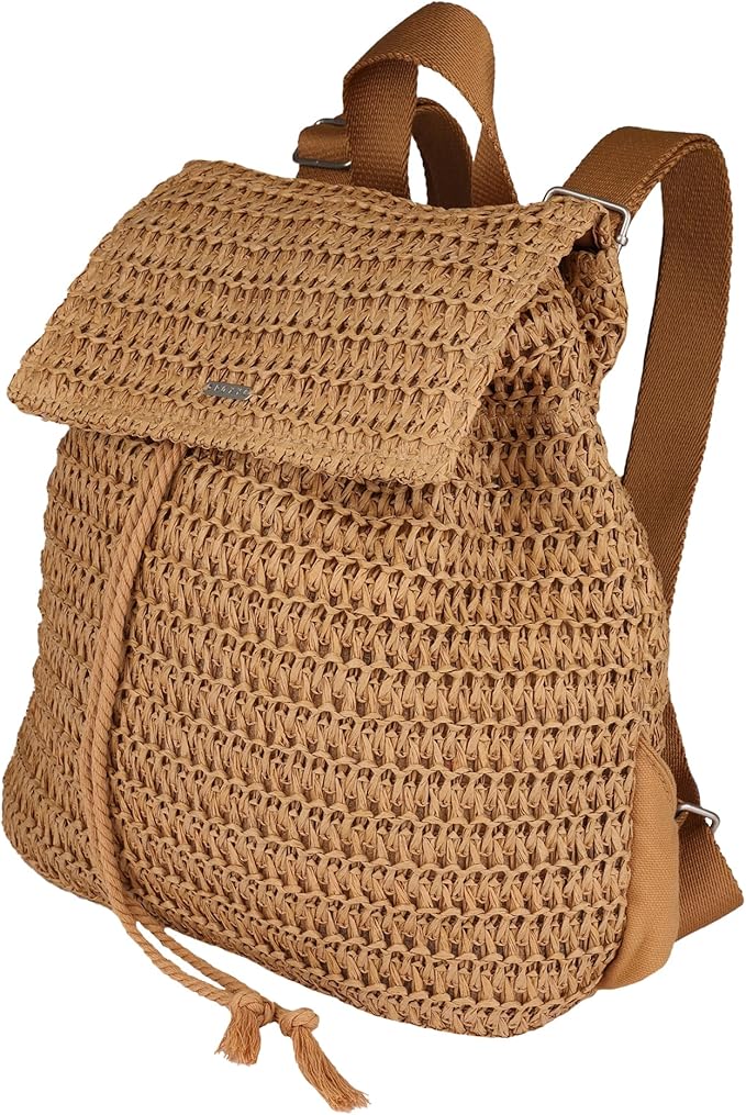 Roxy Spotless Sunnies Backpack | Straw | Beach | Vacation | Travel | Eco-Friendly | Lightweight | Natural