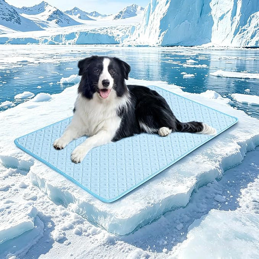 AOSUYOU Upgraded Dog Cooling Mat for Medium Dogs Cats,Q-Max>0.45 Cooling Fiber Instant Cooling,Breathable Non-Slip Crate P...