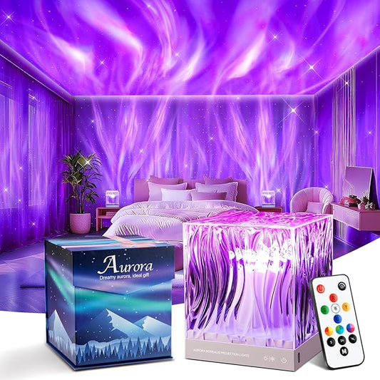 One Fire Teenager Girl Gift Ideas Northern Lights Projector,18 Colors Aurora Light Projector,Dimmable Aurora Projector Moo...