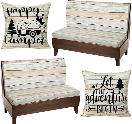 HunnmingRe 6 Pcs Rv Dinette Cushion Covers Stretch Washable Rv Dinette Cushion Covers Camper Accessories for Camper Car Be...