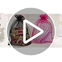 Jexila 100PCS Sheer Organza Bag 5''X7'' Black Mesh Bags Drawstring Gift Bag Small for Jewelry Goodie Candy Wedding Party F...