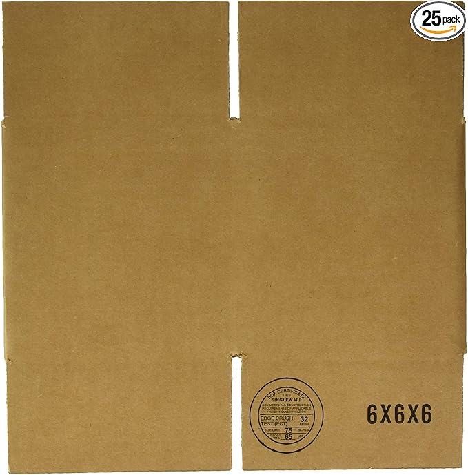 Box USA 6x6x6 Corrugated Shipping Box Bundle/25