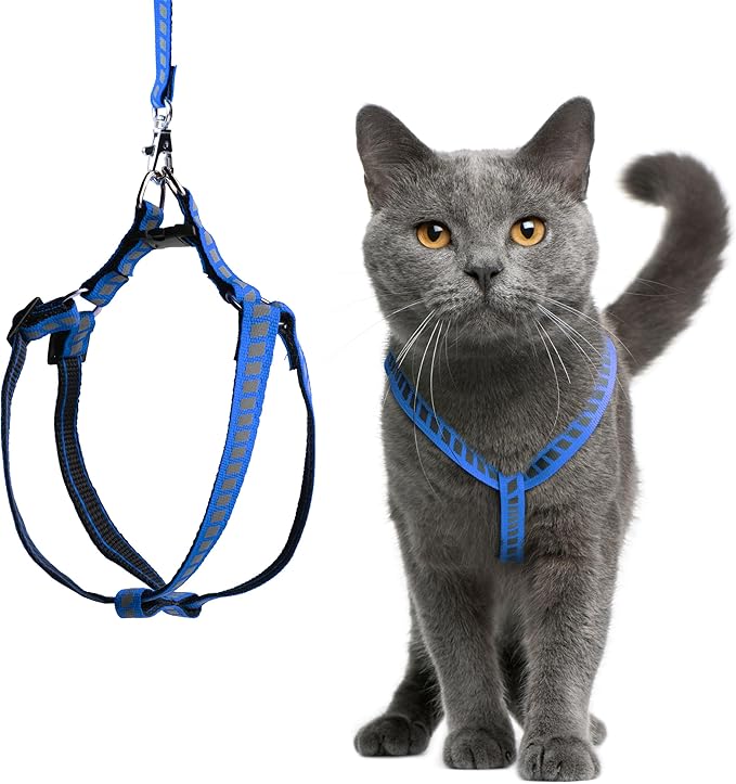 Filbert Cat Harness and Leash Set with Reflective Strip, Thin Cat Harness Escape Proof with Leash, Step-in, Adjustable, In...