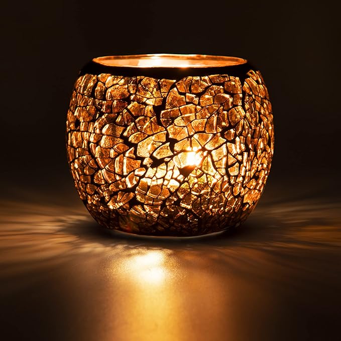 Scented Candle Holder Mosaic Glass Tea Light Holder,Handmade Romantic Glass Tealight Candle Holder for Aromatherapy,Party ...