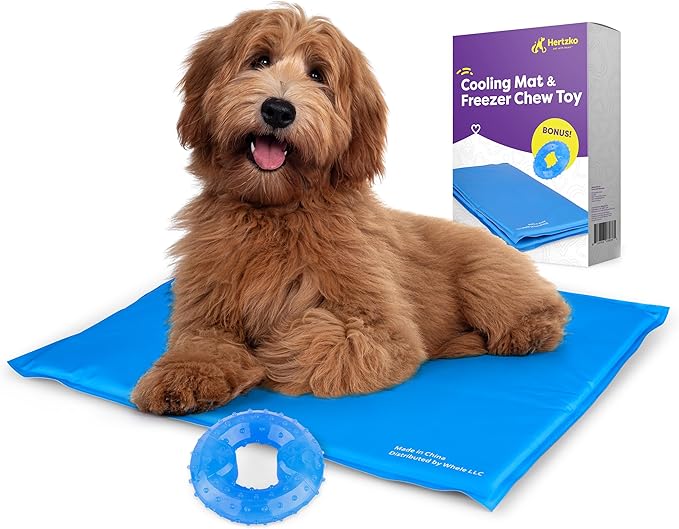 Hertzko Dog Mat & Chew Toy Set – Gel Pad with Innovative Gel Technology – Portable, Non-Toxic Pet Mat for Small to Medium ...
