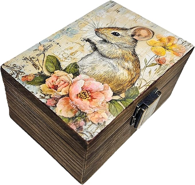 RK Collections Mouse Trinket Box Small Jewelry Keepsake Box | Storage Box for Girls Women | Gift Idea, Animal Lover Orname...