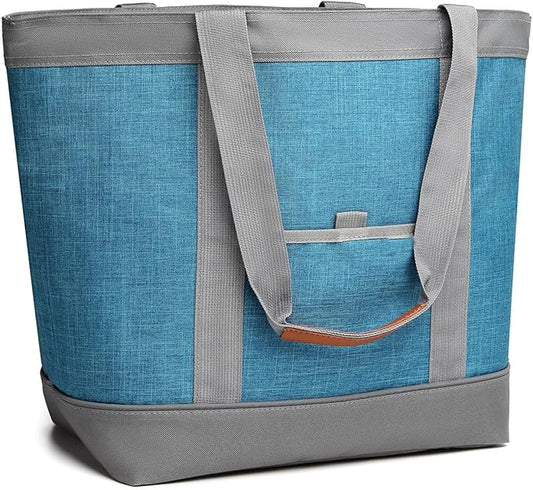 Awordo Insulated Cooler Bag Leakproof Thermal Insulation Collapsible Cooler Tote with Zippered, Reusable Cooler Bags