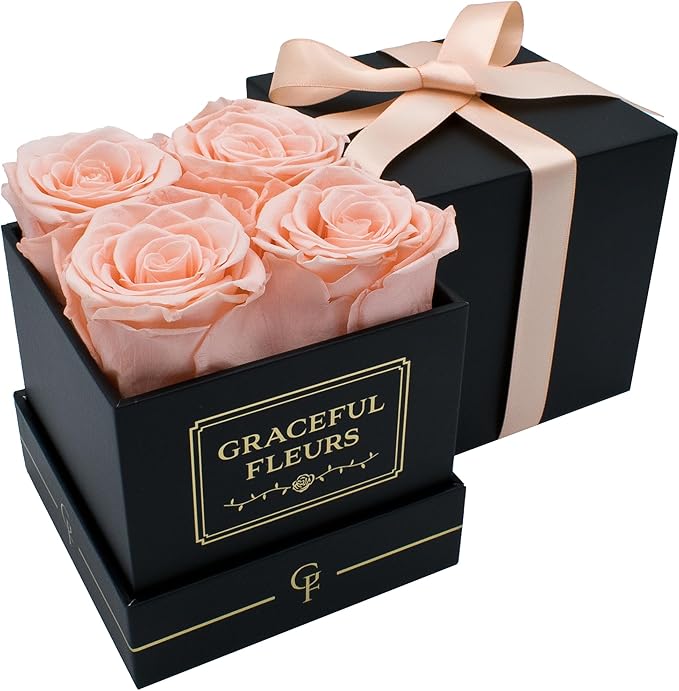 Graceful Fleurs Real Long Lasting Roses in a Box for Years, Preserved Fresh Forever Flowers for Delivery Birthday, Mothers...