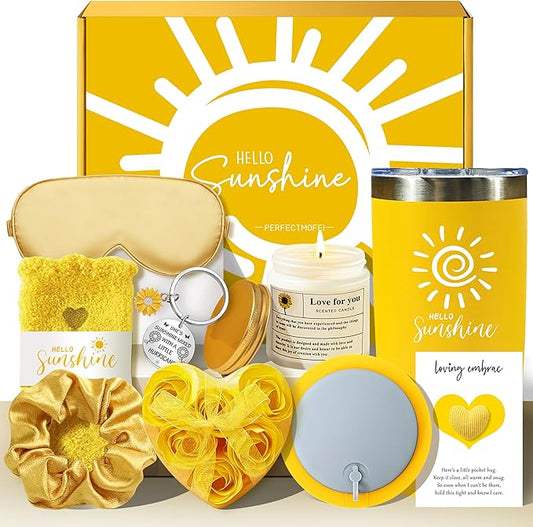 Birthday Gifts for Women Self Care Get Well Gifts Baskets Spa Care Package, Inspirational Sunflower Thinking of You Thank ...