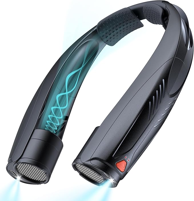 Funaudio Portable Neck Fan, 6000mAh Rechargeable Personal Fan with 6 Speeds, Up to 20 Hours Runtime, 360° Cooling Wearable...
