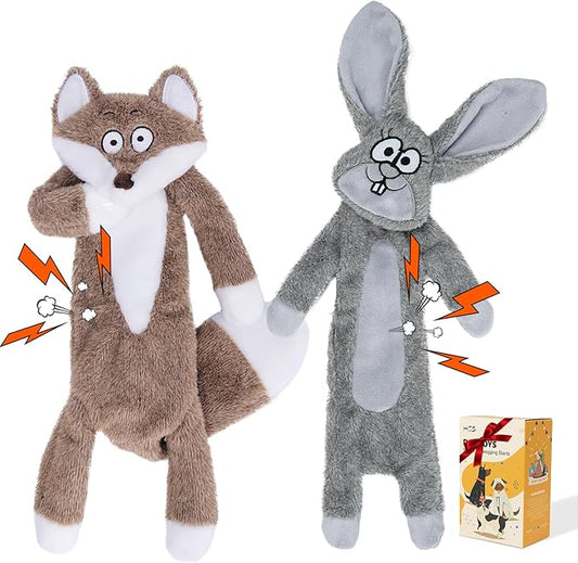 HGB No Stuffing Dog Toys for Aggressive Chewers, Squeaky Crinkle Plush Dog Toys to Keep Them Busy & Puppy Teething for Sma...