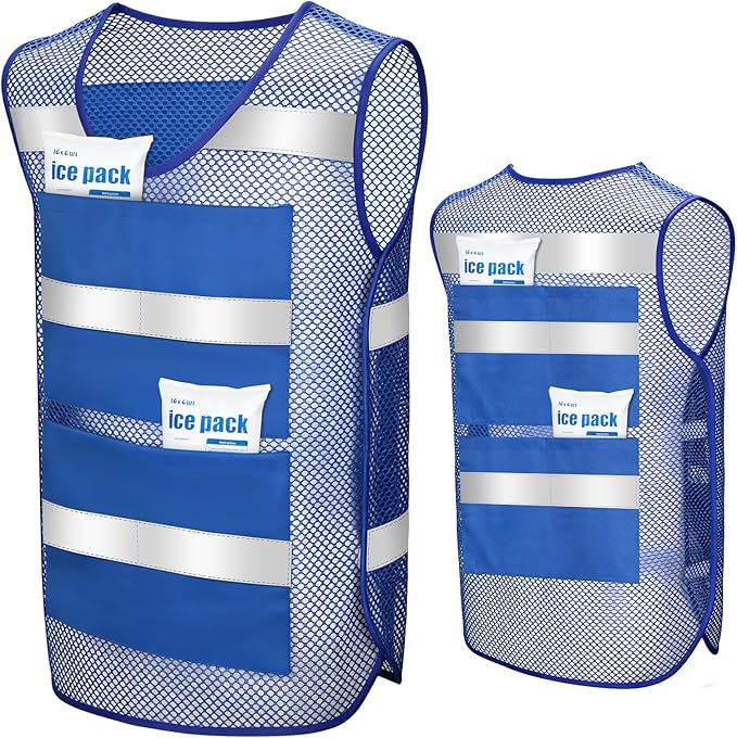 Unittype Ice Vest for Men Adjustable Reflective Cooling Vest for Women Summer Activities (Ice Packs Not Included)