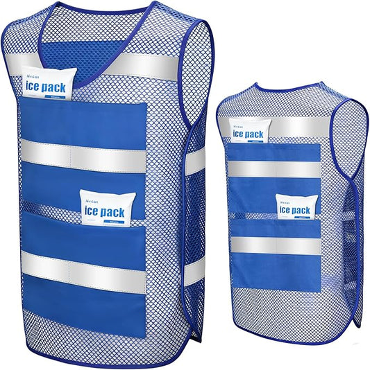 Unittype Ice Vest for Men Adjustable Reflective Cooling Vest for Women Summer Activities (Ice Packs Not Included)